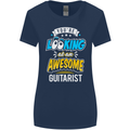 Looking at an Awesome Guitarist Guitar Womens Wider Cut T-Shirt Navy Blue