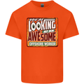 Looking at an Awesome Offshore Worker Mens Cotton T-Shirt Tee Top Orange