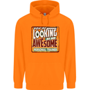 Looking at an Awesome Personal Trainer Mens 80% Cotton Hoodie Orange