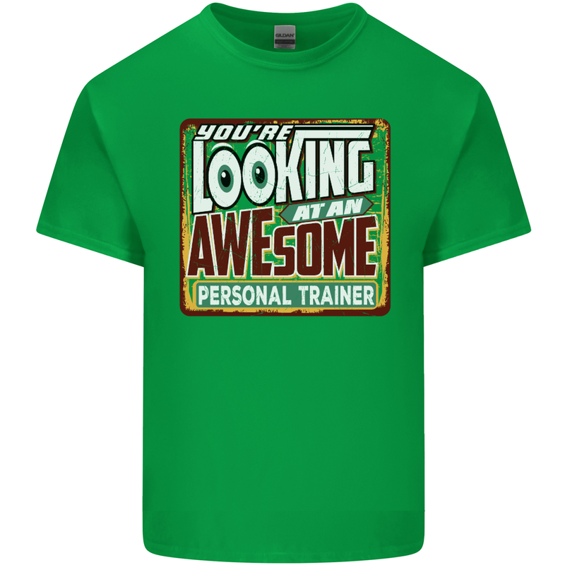 Looking at an Awesome Personal Trainer Mens Cotton T-Shirt Tee Top Irish Green