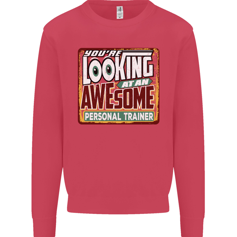 Looking at an Awesome Personal Trainer Mens Sweatshirt Jumper Heliconia