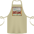 Looking at an Awesome Stepdad Cotton Apron 100% Organic Khaki
