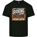 Looking at an Awesome Stepdad Mens Cotton T-Shirt Tee Top Black