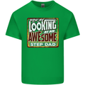 Looking at an Awesome Stepdad Mens Cotton T-Shirt Tee Top Irish Green