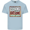Looking at an Awesome Stepdad Mens Cotton T-Shirt Tee Top Light Blue