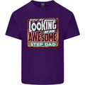 Looking at an Awesome Stepdad Mens Cotton T-Shirt Tee Top Purple