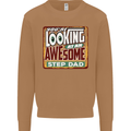 Looking at an Awesome Stepdad Mens Sweatshirt Jumper Caramel Latte