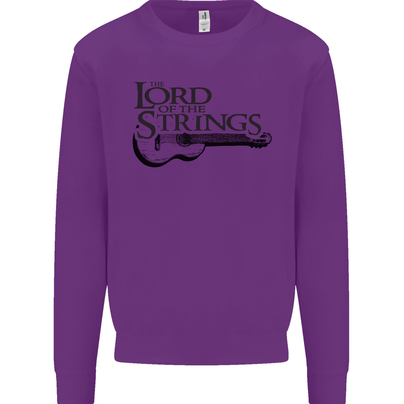 Lord of the Strings Guitarist Guitar Kids Sweatshirt Jumper Purple