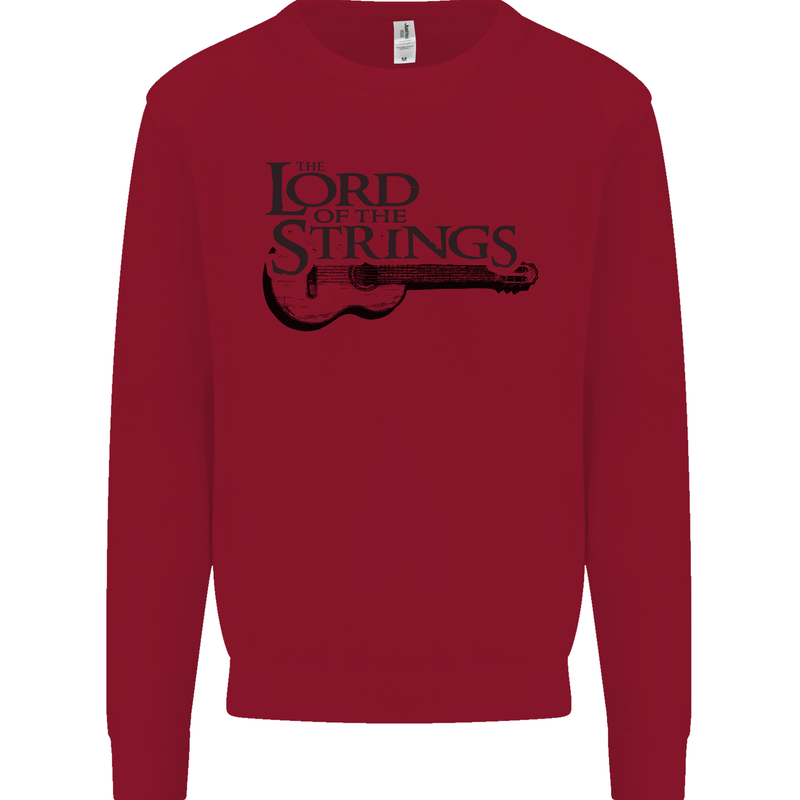 Lord of the Strings Guitarist Guitar Kids Sweatshirt Jumper Red