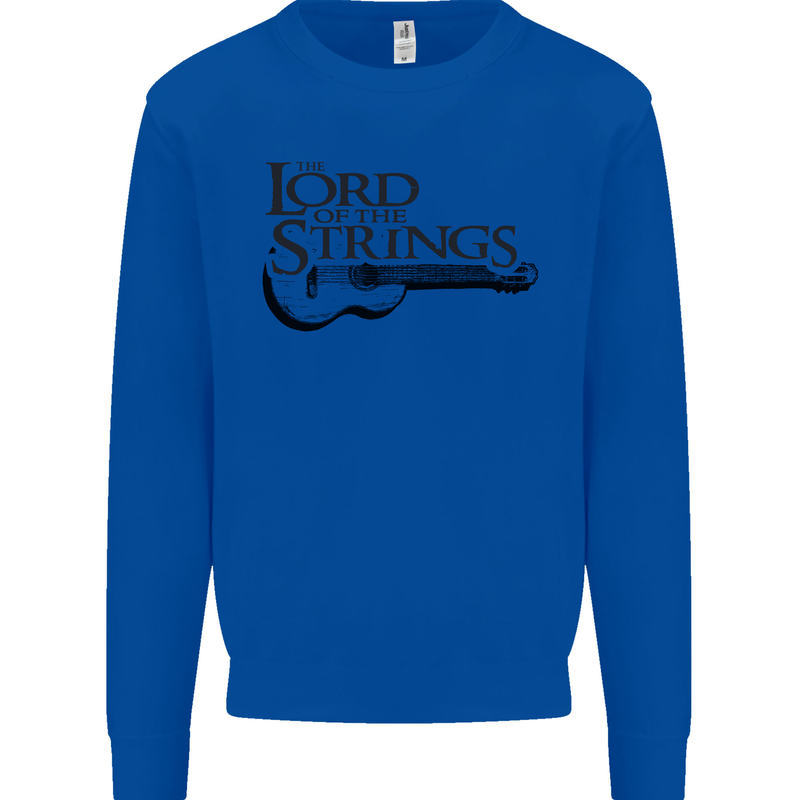 Lord of the Strings Guitarist Guitar Kids Sweatshirt Jumper Royal Blue