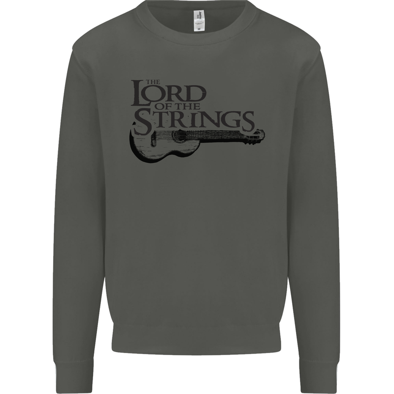 Lord of the Strings Guitarist Guitar Kids Sweatshirt Jumper Storm Grey