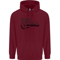Lord of the Strings Guitarist Guitar Mens 80% Cotton Hoodie Maroon