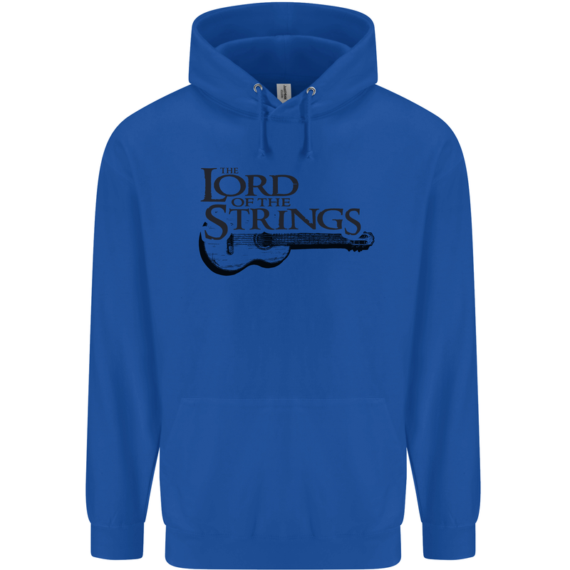 Lord of the Strings Guitarist Guitar Mens 80% Cotton Hoodie Royal Blue