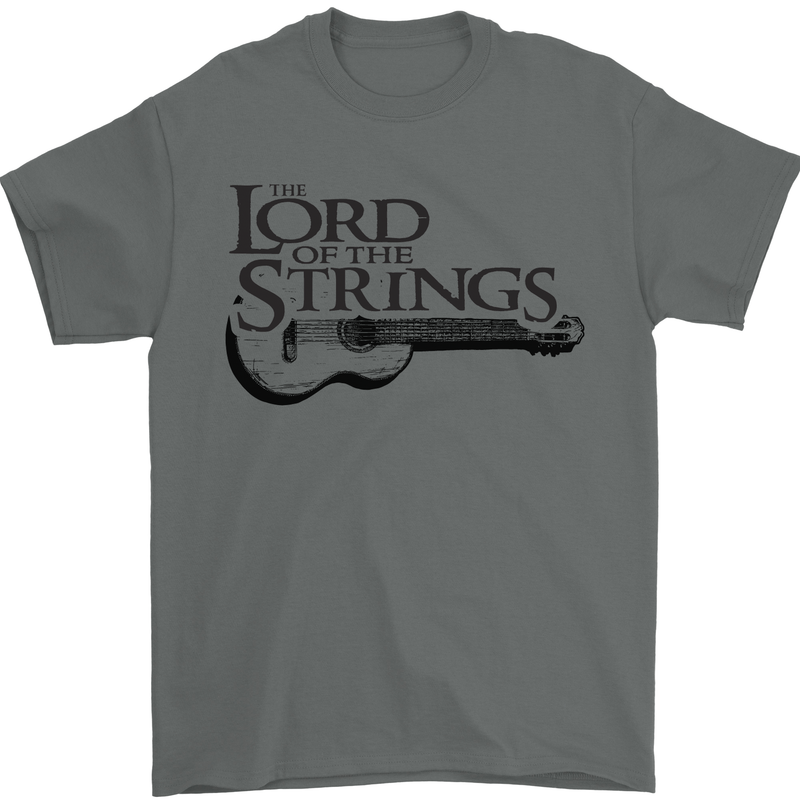 Lord of the Strings Guitarist Guitar Mens T-Shirt 100% Cotton Charcoal