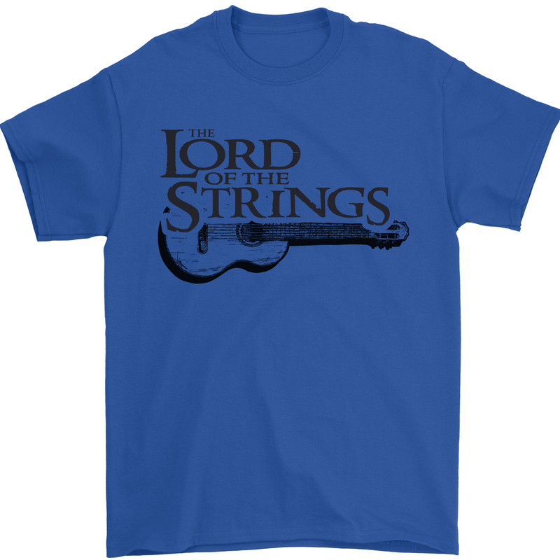 Lord of the Strings Guitarist Guitar Mens T-Shirt 100% Cotton Royal Blue