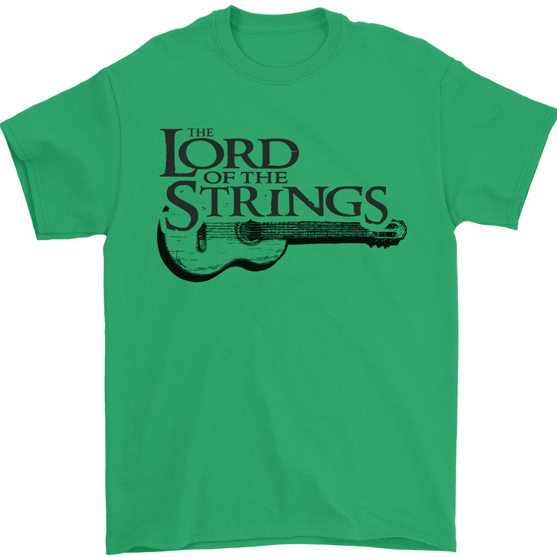 Lord of the Strings Guitarist Guitar Mens T-Shirt Cotton Gildan Irish Green