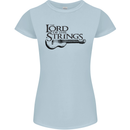 Lord of the Strings Guitarist Guitar Womens Petite Cut T-Shirt Light Blue