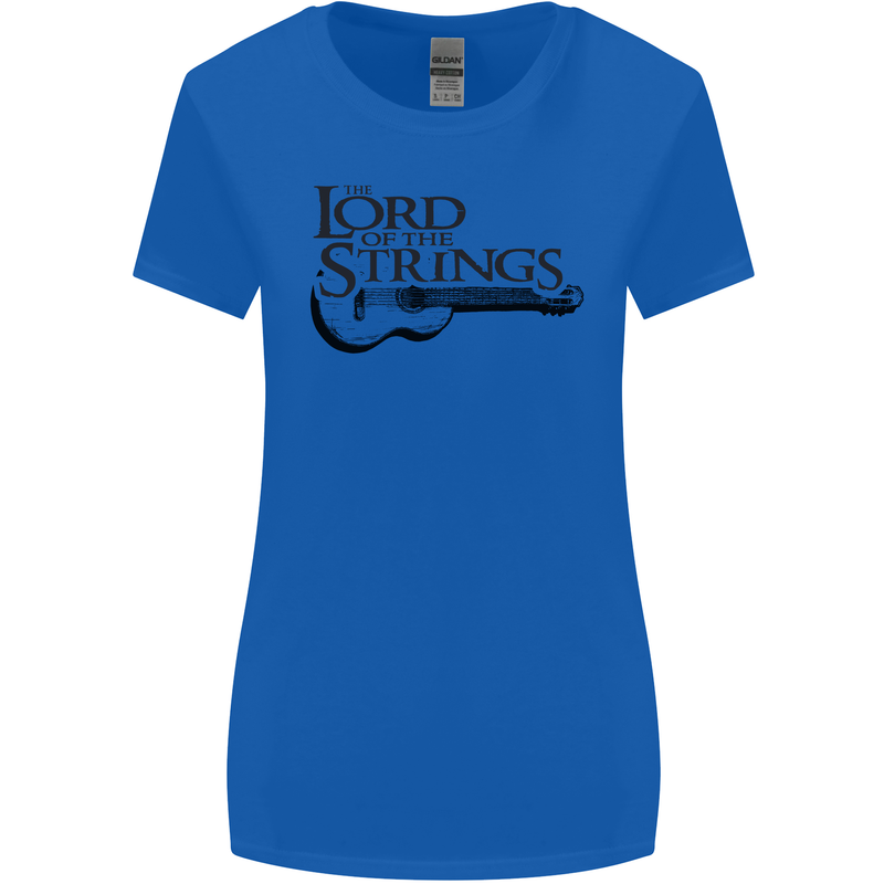 Lord of the Strings Guitarist Guitar Womens Wider Cut T-Shirt Royal Blue