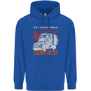 Lorry Driver Eat Sleep Truck Trucker Childrens Kids Hoodie Royal Blue