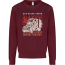 Lorry Driver Eat Sleep Truck Trucker Kids Sweatshirt Jumper Maroon