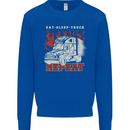 Lorry Driver Eat Sleep Truck Trucker Kids Sweatshirt Jumper Royal Blue
