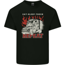 Lorry Driver Eat Sleep Truck Trucker Kids T-Shirt Childrens Black