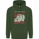 Lorry Driver Eat Sleep Truck Trucker Mens 80% Cotton Hoodie Forest Green