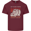 Lorry Driver Eat Sleep Truck Trucker Mens Cotton T-Shirt Tee Top Maroon