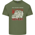 Lorry Driver Eat Sleep Truck Trucker Mens Cotton T-Shirt Tee Top Military Green