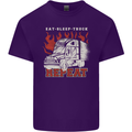 Lorry Driver Eat Sleep Truck Trucker Mens Cotton T-Shirt Tee Top Purple