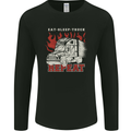 Lorry Driver Eat Sleep Truck Trucker Mens Long Sleeve T-Shirt Black