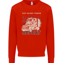 Lorry Driver Eat Sleep Truck Trucker Mens Sweatshirt Jumper Bright Red