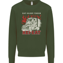 Lorry Driver Eat Sleep Truck Trucker Mens Sweatshirt Jumper Forest Green
