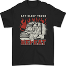 Lorry Driver Eat Sleep Truck Trucker Mens T-Shirt 100% Cotton Black
