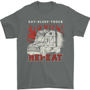 Lorry Driver Eat Sleep Truck Trucker Mens T-Shirt 100% Cotton Charcoal