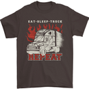 Lorry Driver Eat Sleep Truck Trucker Mens T-Shirt 100% Cotton Dark Chocolate
