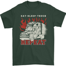 Lorry Driver Eat Sleep Truck Trucker Mens T-Shirt 100% Cotton Forest Green