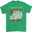 Lorry Driver Eat Sleep Truck Trucker Mens T-Shirt 100% Cotton Irish Green