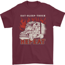 Lorry Driver Eat Sleep Truck Trucker Mens T-Shirt 100% Cotton Maroon