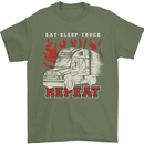 Lorry Driver Eat Sleep Truck Trucker Mens T-Shirt 100% Cotton Military Green