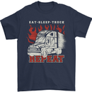 Lorry Driver Eat Sleep Truck Trucker Mens T-Shirt 100% Cotton Navy Blue