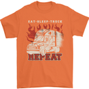 Lorry Driver Eat Sleep Truck Trucker Mens T-Shirt 100% Cotton Orange