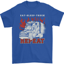 Lorry Driver Eat Sleep Truck Trucker Mens T-Shirt 100% Cotton Royal Blue