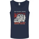 Lorry Driver Eat Sleep Truck Trucker Mens Vest Tank Top Navy Blue