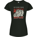 Lorry Driver Eat Sleep Truck Trucker Womens Petite Cut T-Shirt Black