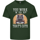 Lorry Driver You Work 9-5? Truck Funny Mens Cotton T-Shirt Tee Top Forest Green
