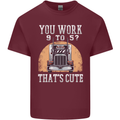 Lorry Driver You Work 9-5? Truck Funny Mens Cotton T-Shirt Tee Top Maroon