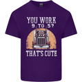 Lorry Driver You Work 9-5? Truck Funny Mens Cotton T-Shirt Tee Top Purple