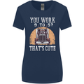 Lorry Driver You Work 9-5? Truck Funny Womens Wider Cut T-Shirt Navy Blue