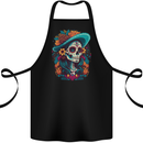 Los Muertos Day of the Dead Sugar Skull Cotton Apron 100% Organic Black